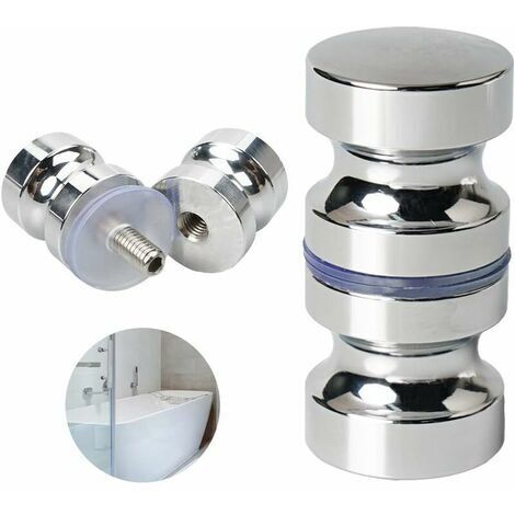 Bouton de Porte de Douche Poignée de Porte Rondes en Alliage D'aluminium pour Salle de Bain Porte en Verre Porte Coulissante (1/5)