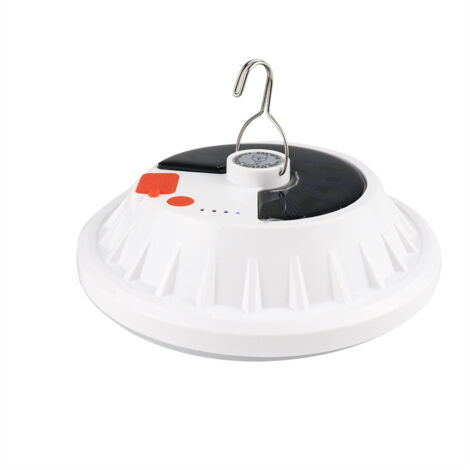 Lampe de Camping Solaire LED Rechargeable par USB avec Télécommande, 5 Modes Lumière de Tente IPX7 Étanche Lampe de Camping