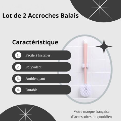 Lot De 2 Porte-Balais Muraux En Acier Inoxydable Avec 2 Étagères Et 3 Crochets - Support Outils Jardin Et Maison