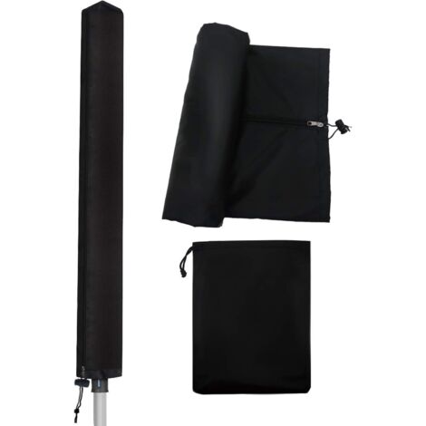 Housses de Corde à Linge pour Sèche-Linge Rotatif, Noir 165cm Housse de Protection Imperméable avec Fermeture à Glissière et Cordon de Serrage pour Sèche-Linge Rotatif de Jardin, Tissu Oxford Imperméa (1/5)