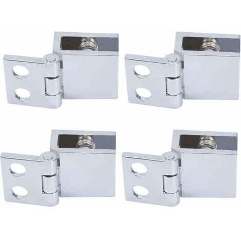 Aiperq – Lot de 4 charnières en verre à clip – Alliage de zinc – Épaisseur de verre 5 à 8 mm – Installation sans perçage – Pour portes et vitrines (1/5)