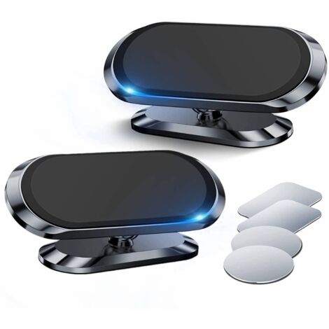 Lot de 2 Support Téléphone Voiture Magnétique Porte Téléphone Voiture 360° Rotation Aimant Telephone Voiture Support (1/4)