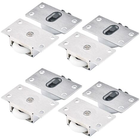 Aiperq – Lot de 4 roues à rouleaux pour portes coulissantes – Acier inoxydable et nylon – Hauteur réglable – Charge maximale 100kg (1/5)