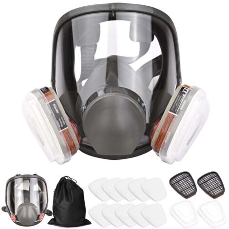 Aiperq – Masque de protection respiratoire réutilisable – Anti gaz et poussière – Kit complet avec filtres – Confort léger et ajustable pour peinture et soudage (1/5)