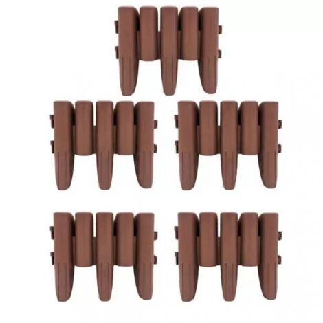 Bordure de pelouse 20 pièces 11,2 m bordure de lit clôture décorative bordure de pelouse en PP, marron (1/5)