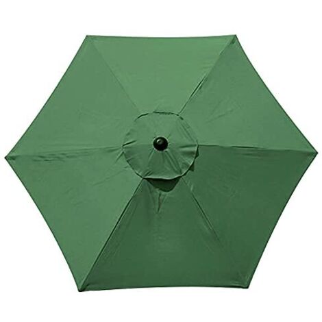 Parapluie de Rechange avec 6 Baleines - 3 m - Imperméable - Anti-Ultraviolet - Tissu de Rechange - Vert (1/4)