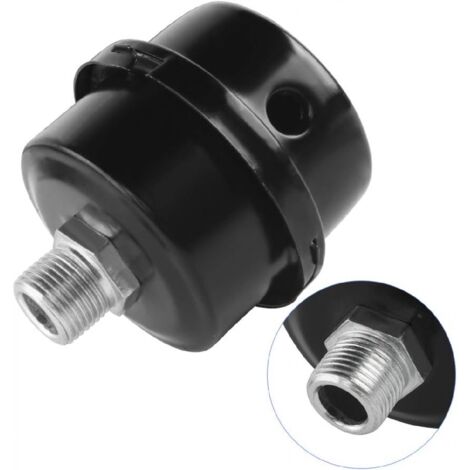 YMYNY Silencieux de Filtre de Compresseur d'Air 1Pcs 3/8"16mm Compresseur d'Air Filtre d'Aspiration pour Utiliser dans l'Entrée du Compresseur d'Air et Bloquer la Poussière Réduire le Noise, noir (1/5)