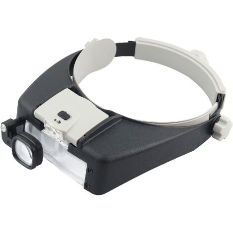YMYNY Lunettes Loupe Grossissante Helmet avec Éclairage LED - 1.5X - 10X Zoom - Casque Loupe Frontale Serre Tête avec Lumière pour Lecture, Bijoutier, Couture, et Bricolage
