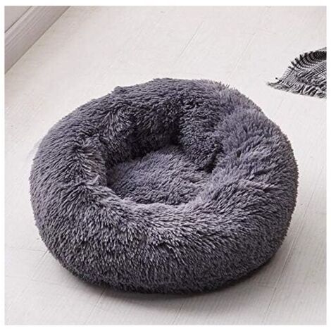 YMYNY Sleeping Round Basket for Dogs and Cats, Plush Basket, Pillow, Thick Mattress, Round Winter Bed for Pets (XS/40 cm, Dark Grey) (1/4)