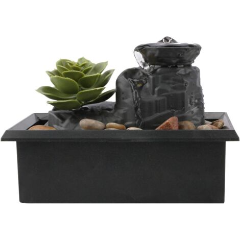 YMYNY Fontaine de table - 11,7 cm - Fontaine à eau d'intérieur en forme de nénuphar - Chargement USB - Lumière LED - Pour bureau, maison, chambre à coucher (1/5)