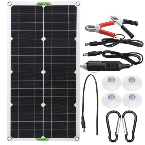 YMYNY Kit Panneau solaire portable 18V 250W - Chargeur USB double DC avec controleur solaire 100A 550 x 290 x 30mm
