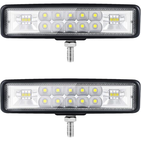 YMYNY 6” Phare LED Moto Phare de Travail led Tracteur 2 Rangs 9-36V 120W 12000LM 6000K Combinaison Spotlight+Floodlight Barre LED Off-road Phare Led 4x4 Pods d'éclairage LED pour Camions SUV Moto (1/5)
