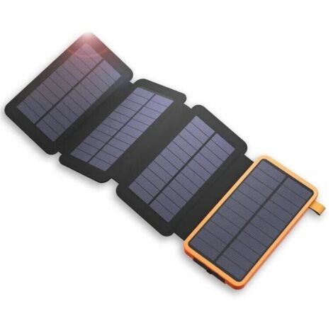 YMYNY Chargeur Solaire 25000mAh Portable Batterie Externe avec 4 Panneaux Imperméable Power Bank avec 2 USB Outdoor Camping pour Téléphone Tablettes
