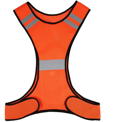 YMYNY Gilet réfléchissant léger en maille respirante gilet de sécurité haute visibilité pour la course à pied marche cyclisme Jogging Orange (1/5)