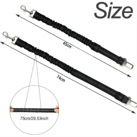 Ceinture Chien Nobleza Ceinture Voiture Pour Chien, 2 Pcs Harnais Avec Absorption Des Chocs Et Elastique Ceinture Chien Voiture