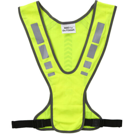 YMYNY Gilet de sécurité haute visibilité Sports de plein air Running Cyclisme Gilet réfléchissant avec poche (1/5)