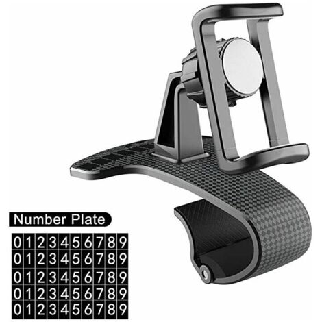 YMYNY Porte Telephone Voiture avec plaque d'immatriculation d'appel de stationnement portable antidérapant téléphone intelligent 3,5 à 6,8 pouces (noir)- (1/5)