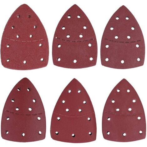 YMYNY 60 pièces papier de verre de souris, 11 trous de papier de ponceuse de détail feuilles de ponçage de papier abrasif de paume séparées 140x140x100mm(120Grit) (1/5)