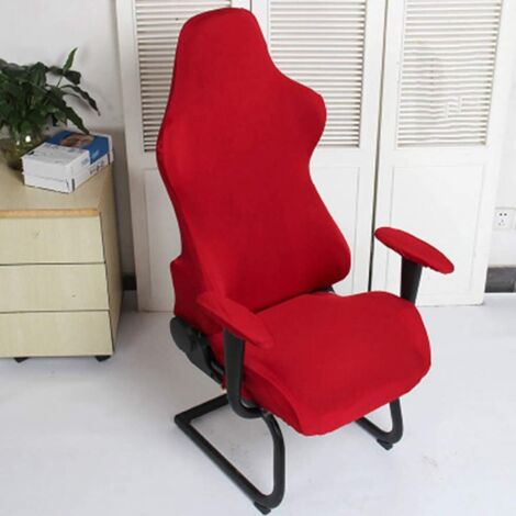 YMYNY Housses de chaise protectrices pour sièges d'ordinateur amovibles Gaming Office Décoration élastique polyester lavable Fauteuil doux Spandex moderne (vin rouge) (1/5)