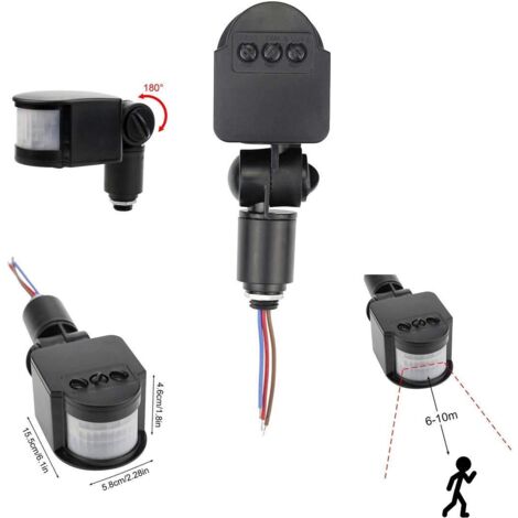 YMYNY Interrupteur de capteur de mouvement infrarouge automatique PIR DC 12 V pour projecteur LED (1/5)