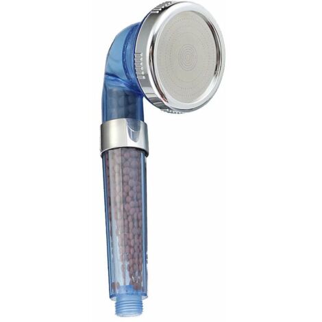 YMYNY Pommeau de douche à haute pression à économie d'eau anti-calcaire à trois étages Système de filtration ionique Bleu (1/5)