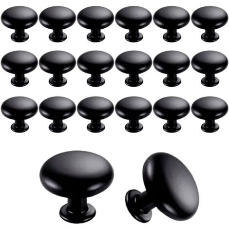 YMYNY 20pcs Door Knobs Drawer Knobs 30mm Vintage Handles Cabinet Knobs for Kitchen Cabinets (Black) (1/4)