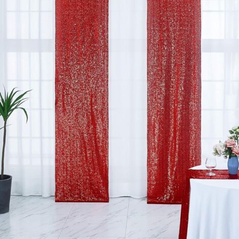 Rideaux Rouges Bordeaux Clair YMYNY Rideaux à paillettes bordeaux rouge, 2 x 2,4 m, pour toile de ...