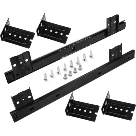 YMYNY Drawer Slides, 350 mm, Drawer Slide, Ball Bearing Guide for Sliding Keyboard Tray (1 Pair), Black (1/4)
