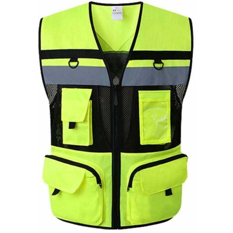 Gilet De Sécurité Haute Visibilité Noir Avec Poches Et Fermeture éclair - Taille XL - DSV024BKT-XL