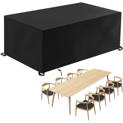 YMYNY Housses de meubles de jardin imperméables, housses de meubles rectangulaires en tissu Oxford 420D pour tables et chaises de patio extérieur – Noir 270 x 180 x 89 cm (1/3)