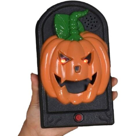SUJAHHUJIQ Sonnette Halloween Animée Œil Hanté – Sons Effrayants & Lumière Verte, Décoration Porte Terrifiante