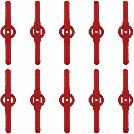 YMYNY Lame plastique coupe bordure, 10 pcs Lames En Plastique Cutter Remplacer Pour ensemble doutils de coupe-herbe sans fil, remplacement de lames de coupe de tondeuse à gazon en plastique(rouge) (1/4)