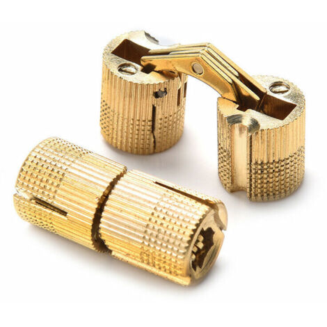 YMYNY 2 pcs Charnières Cylindriques Laiton Caché Dissimulé Charnière Invisible Tonneau Charnière pour DIY Boîte À Bijoux Main Artisanat Or(10mm) (1/3)