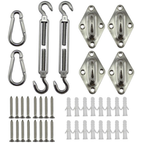 YMYNY Kit de Fixation pour Voile d'Ombrage, Inoxydable pour Voile d'Ombrage, pour Une Installation en Toute Sécurité des Auvents Carrés Et Triangulaires (1/4)