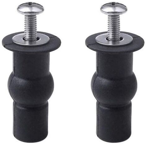 YMYNY 2pcs Toilet Seat Hinge Fixings, Blind Hinges, Mounting Hole, Expandable Rubber Screw, Fits All Toilets (14mm) (1/4)