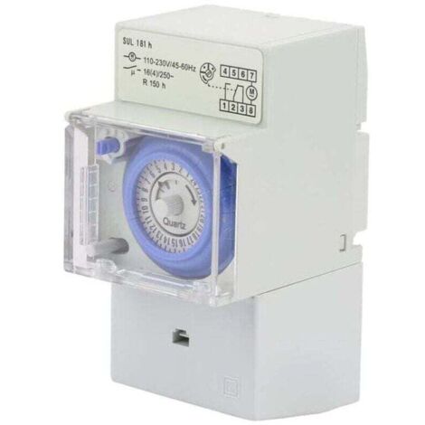 YMYNY Horloge Modulaire, 110-230V SUL181H Interrupteur à Minuterie, Horloge Modulaire pour Chauffe Eau, Minuterie Mécanique Étanche Programmable 24H, pour éclairage équipement électrique de Domestique