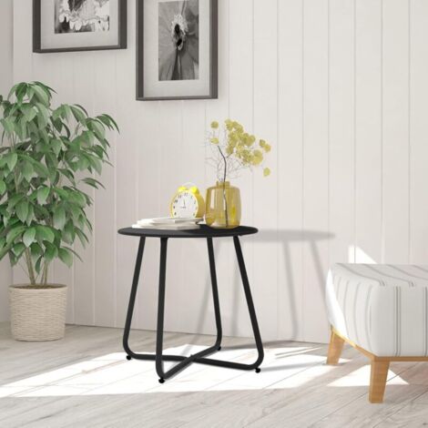 YMYNY Small metal side table, round garden side table, coffee and ...