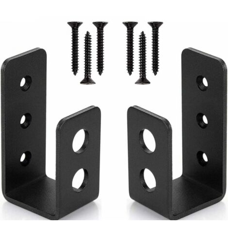 YMYNY Lot de 2 supports de porte en acier robuste pour porte de 2 x 4, barre de sécurité en forme de U (1/5)