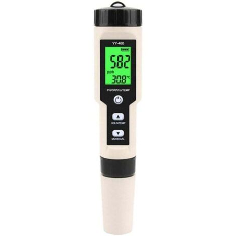YMYNY Nouveau Stylo de Test de Qualité de Eau de Concentration Ions Hydrogène Yy-400 Ph/Orp / H2 et Tem Compteur Eau Potable Numérique 4 en 1 (1/4)