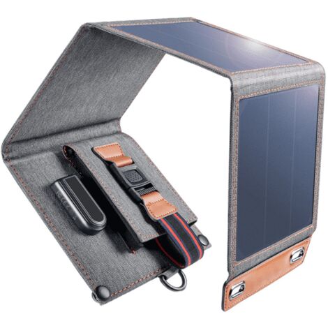 YMYNY Panneau Solaire Portable 14W - Léger, Pliable, avec Port USB (5V/2.4A) - Parfait pour Toutes les Activités de Plein Air (1/4)