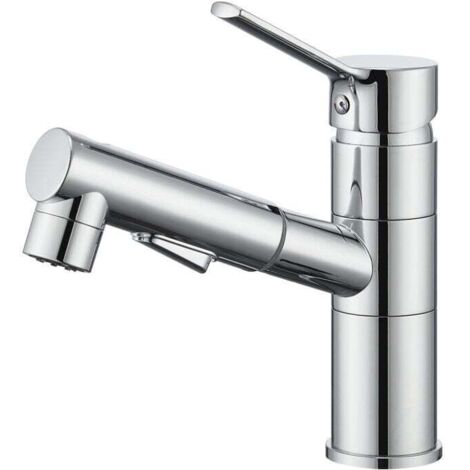 YMYNY Robinet de Cuisine avec Bec Rétractable - Mitigeur Évier 360° Pivotant Chromé (1/2)