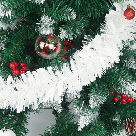 Guirlande Tinsel Noël - 5 X 2m - Rouge, Or, Vert - Décoration Sapin, Escalier, Cheminée - Brillante Et Réutilisable - 11