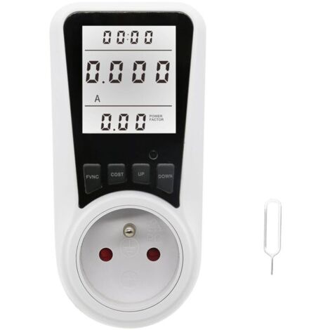 YMYNY Wattmètre Prise Compteur d'Énergie,Prise Compteur d'Énergie Numérique,Consommation avec 7 Modes Surveillance,Prise Consommation Electrique pour Économie d'Energie,Écran LCD Rétroéclairé (1/4)