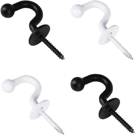 YMYNY Lot de 4 crochets pour rideaux, crochets d'embrasses de rideaux en U, crochets muraux décoratifs pour embrasses de rideaux, rideau (1/4)