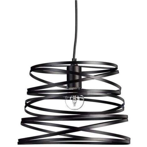 YMYNY Suspension moderne avec abat-jour en métal perforé noir Vortex A08 - (1/4)