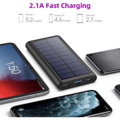 SOARAISE Batterie Externe 26800mAh, 18W PD Power Bank Avec 3 Ports USB