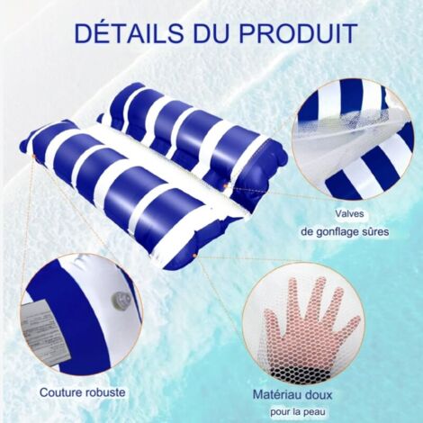 Matelas Piscine Filet, Hamac Flottant Piscine 4-en-1 Hamac de Piscine Multi Usage Pliable Hamac Gonflable Portable Flotteur Ultraléger pour l'adulte Matelas Piscine Filet, Hamac Flottant Piscine 4-en-1 Hamac de Piscine Multi Usage Pliable Hamac Gonflable Portable Flotteur Ultraléger pour l'adulte