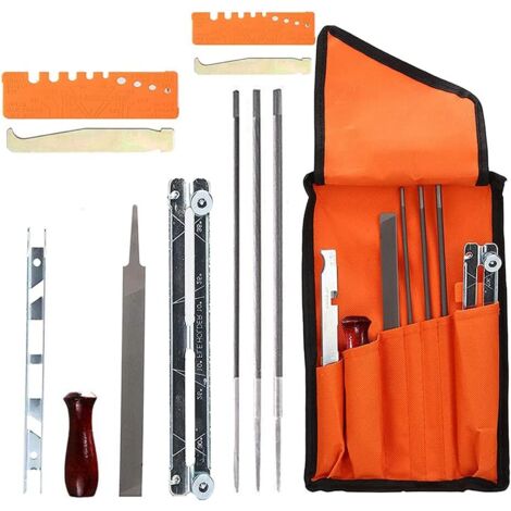 YMYNY Affuteuse de Tronçonneuse, 10 Pièces Kit d'affûtage de Chaîne kit affutage, Kit dAffûtage Universel pour Tronçonneuses pour une Coupe plus Sûre et plus Efficace à la Tronçonneuse (1/5)