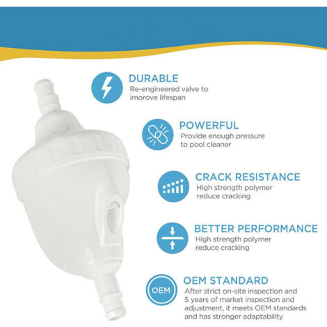 Valve De Recul Adaptable G52 Pour Nettoyeur Piscine Polaris 180 280 380 - Installation Sans Outil