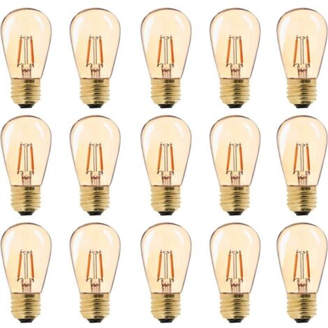 YMYNY LED E27 Vintage Light Bulb, ST45 Easy to Use 1W=10W Incandescent Bulbs Super Warm White 2200K E27 Medium Base Bedside Lamp Bulb Gold Glass Non-Dimmable 15 Pack [Energy Class G] (1/4)